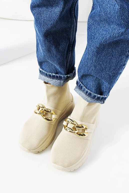 Beżowe wysokie sneakersy Martina