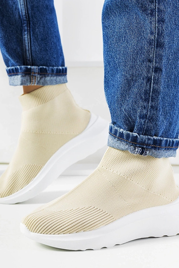 Beżowe wysokie sneakersy... 2