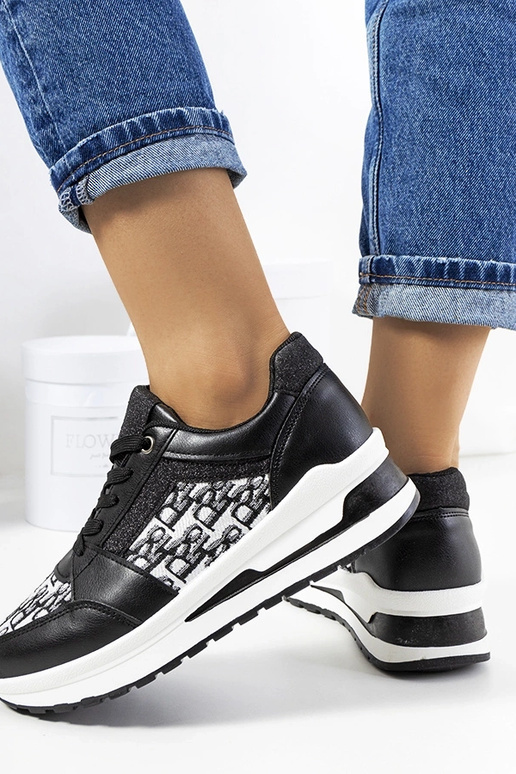 Czarne buty sportowe sneakersy na...