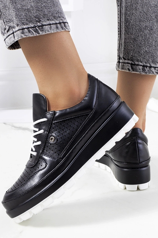 Czarne ażurowe sneakersy Assels