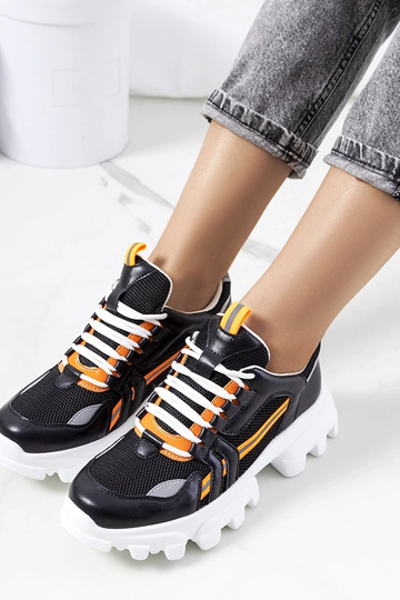 Czarne sneakersy damskie Bernier