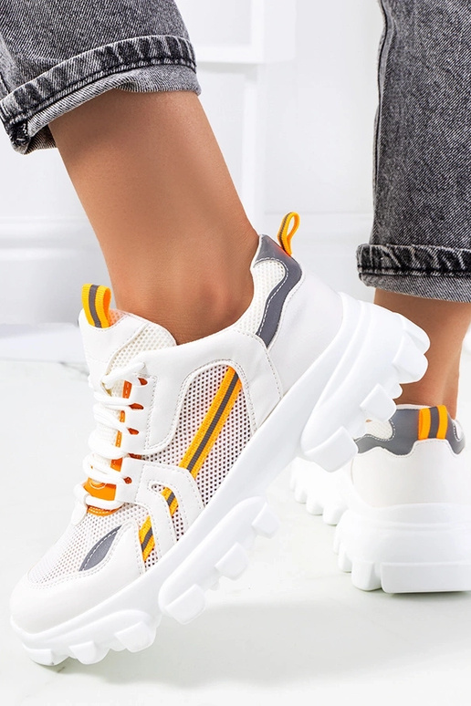 Białe sneakersy damskie Bernier