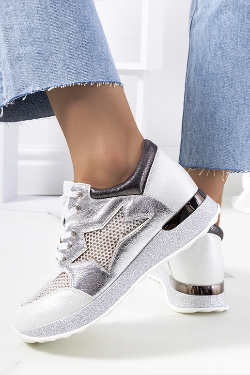 Białe buty sportowe metaliczne...