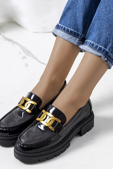 Czarne mokasyny na wysokiej... 2