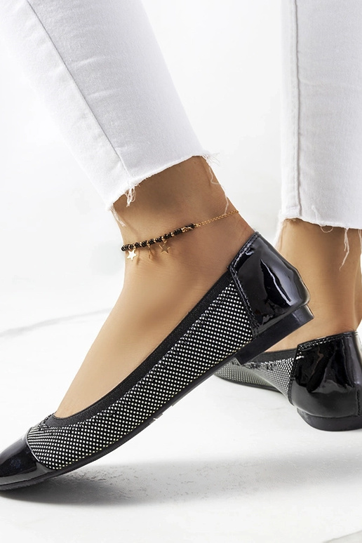 Czarne baleriny w groszki Jonna