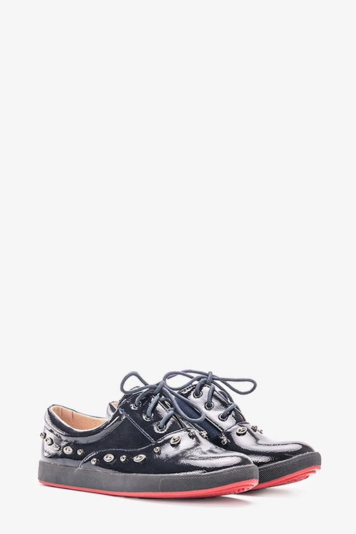 Granatowe lakierowane tenisówki... Granatowe lakierowane tenisówki...