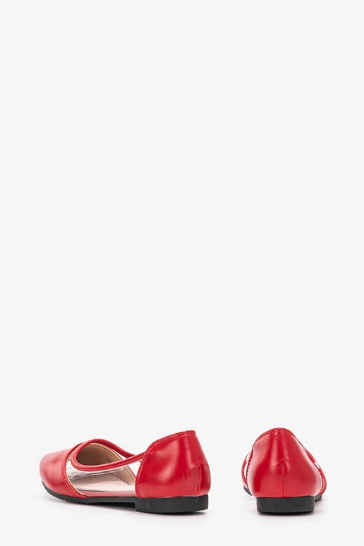 Czerwone półtransparentne balerinki Juva