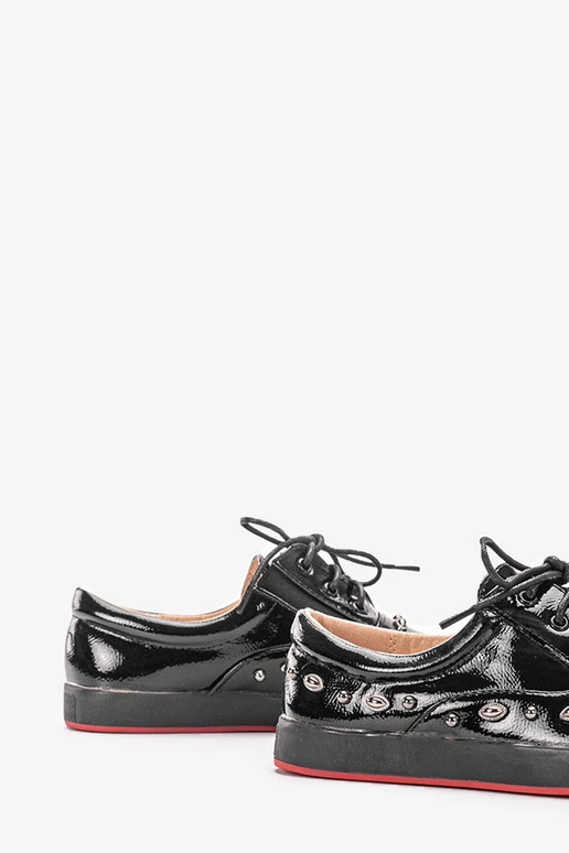 Czarne lakierowane tenisówki...