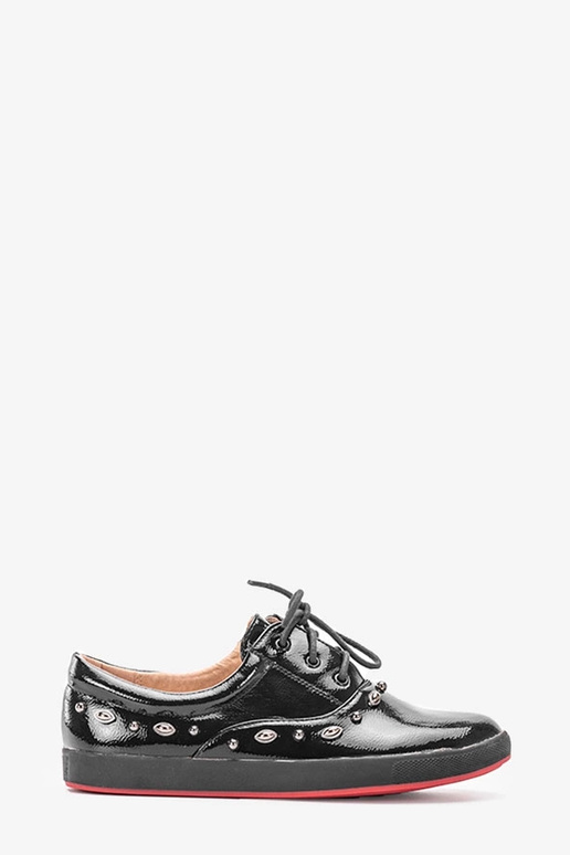 Czarne lakierowane tenisówki...