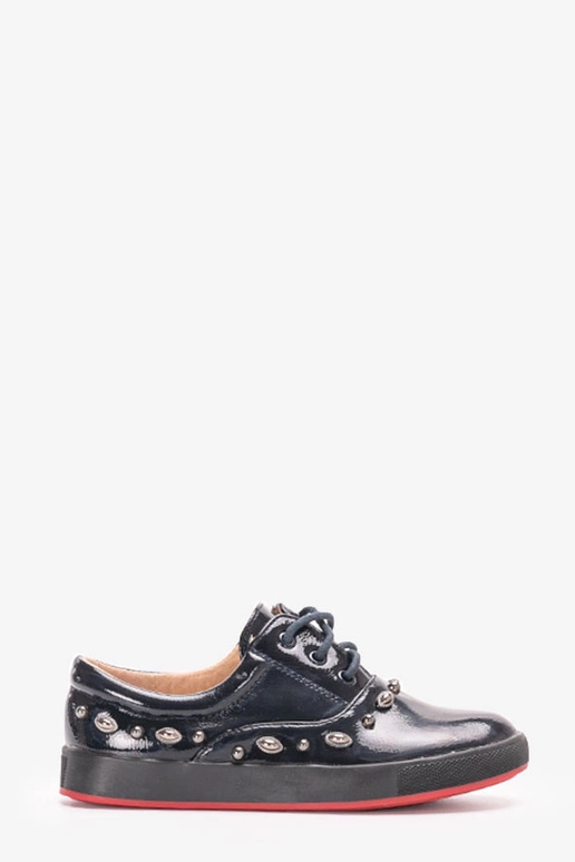 Granatowe lakierowane tenisówki... Granatowe lakierowane tenisówki...