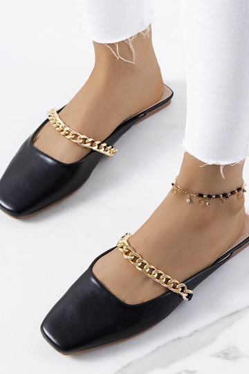 Czarne eleganckie klapki Baras