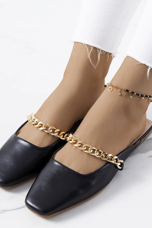 Czarne eleganckie klapki Baras