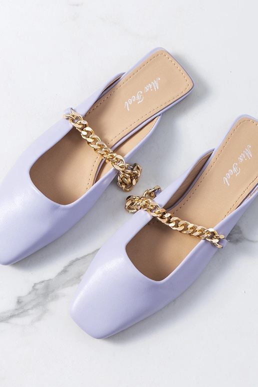 Fioletowe eleganckie klapki Baras