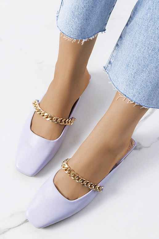 Fioletowe eleganckie klapki Baras