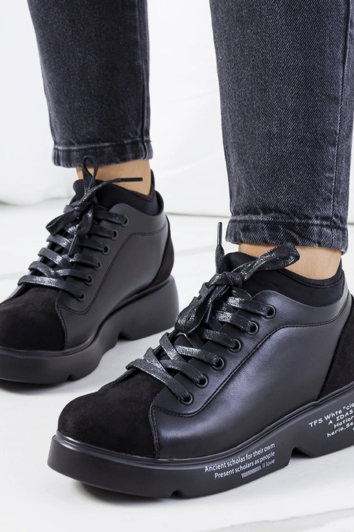 Sabelia black wedge heeled sneakers
