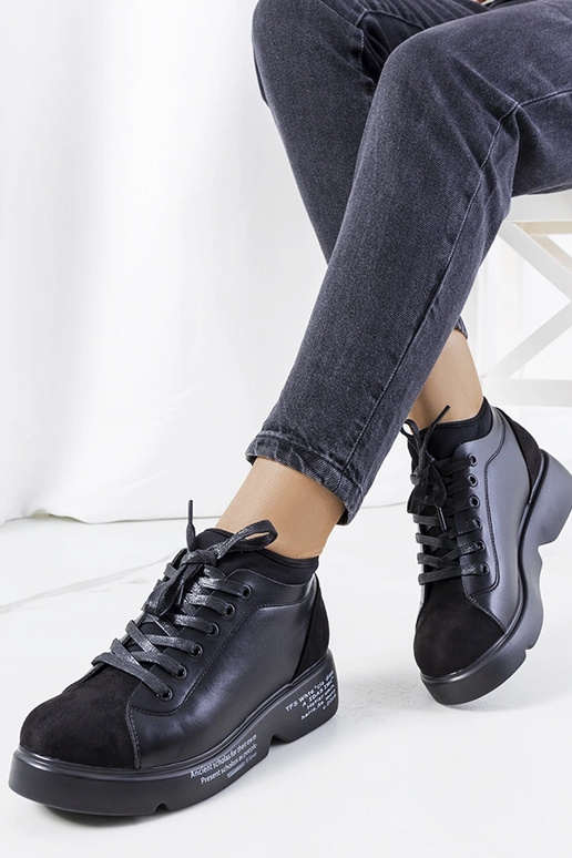 Sabelia black wedge heeled sneakers