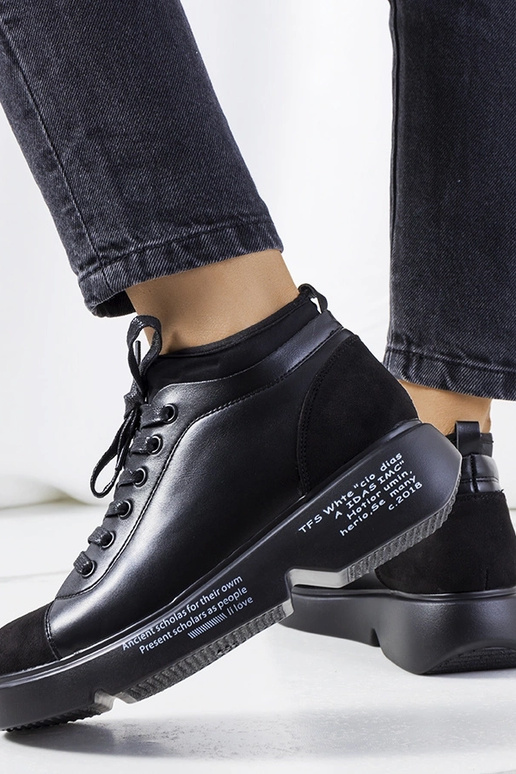 Sabelia black wedge heeled sneakers