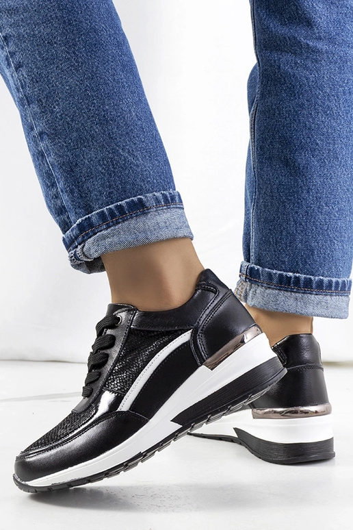 Czarne sneakersy skórzane Veloso