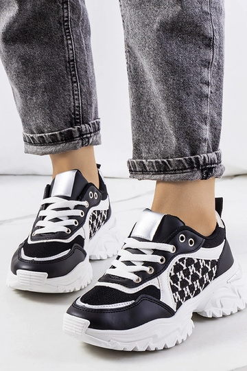 Biało czarne sneakersy damskie Florival