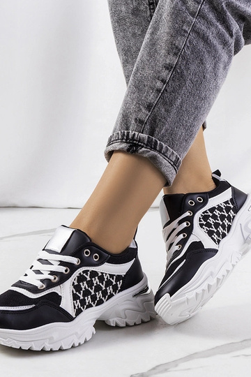 Biało czarne sneakersy damskie Florival 2