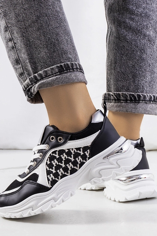 Biało czarne sneakersy damskie Florival