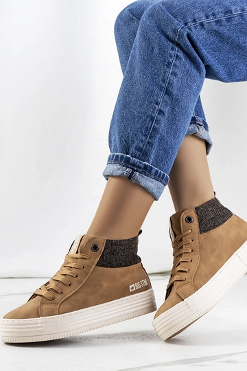 Brązowe ocieplane trampki... 2