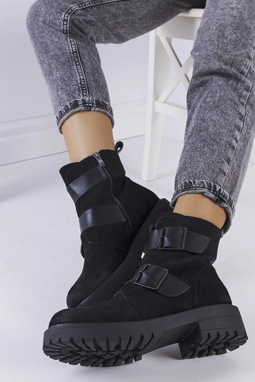 Czarne botki eko-zamsz... 2