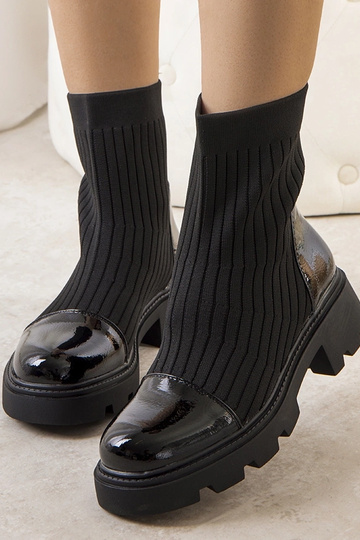Black patent leather...