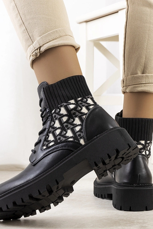 Black patent leather insulated boots...