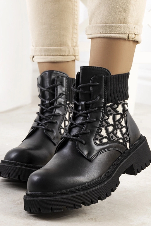 Black patent leather insulated boots...