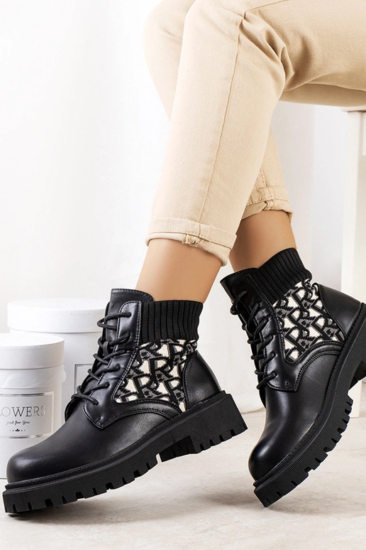 Black patent leather insulated boots...