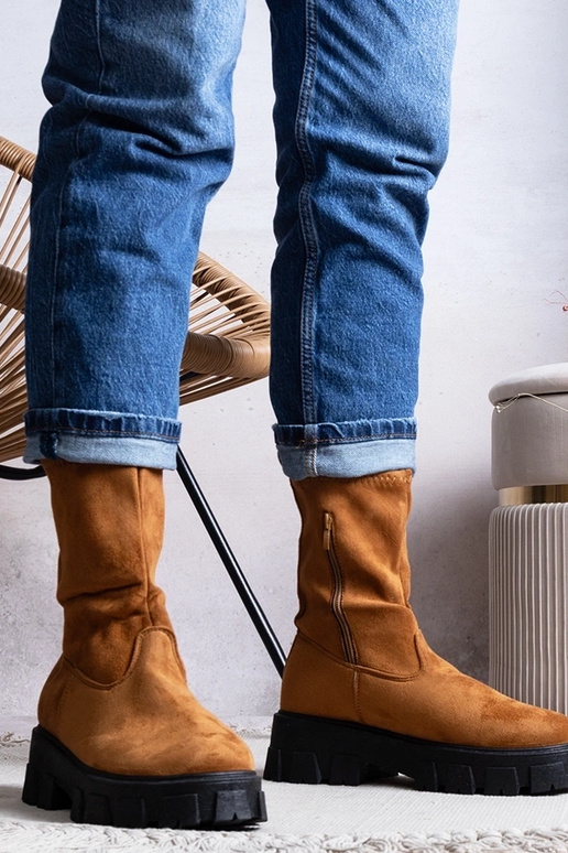 Black wedge heeled boots Etylioo