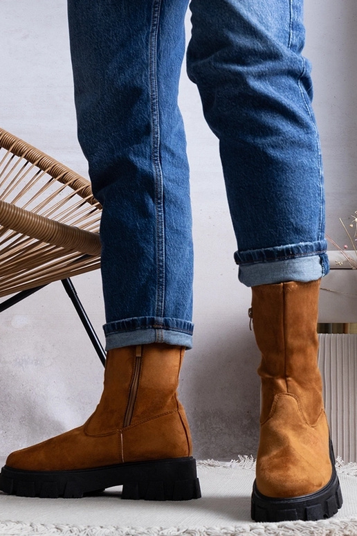 Black wedge heeled boots Etylioo