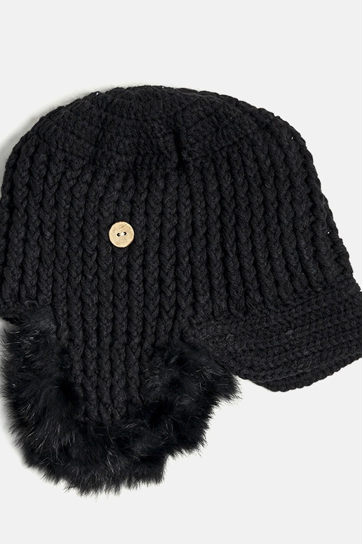 Women's maroon beanie with pompom Maysan