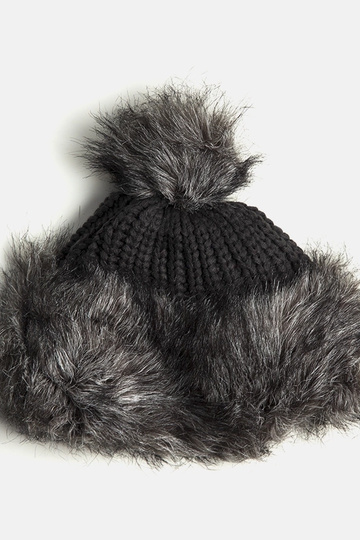 Women's maroon beanie with pompom Maysan