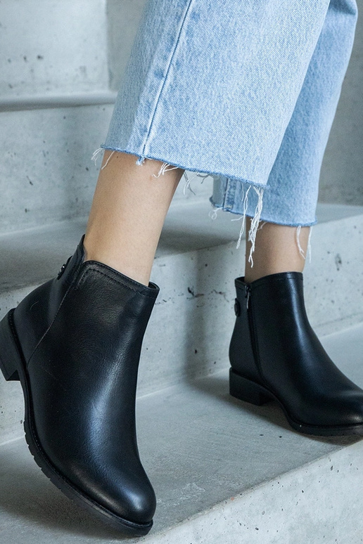 Black wedge heeled boots Etylioo