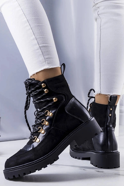 Czarne ocieplane botki workery...