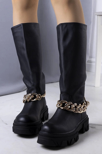 Black patent leather...