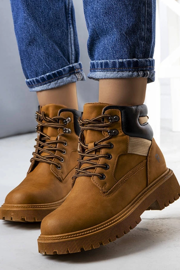 Beige insulated boots with...