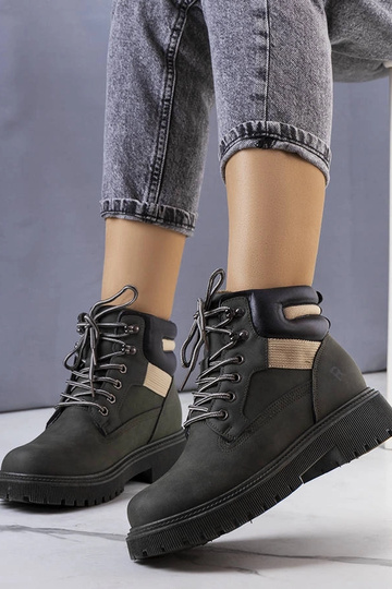 Beige insulated boots with...