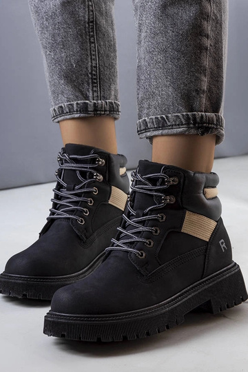 Beige insulated boots with...