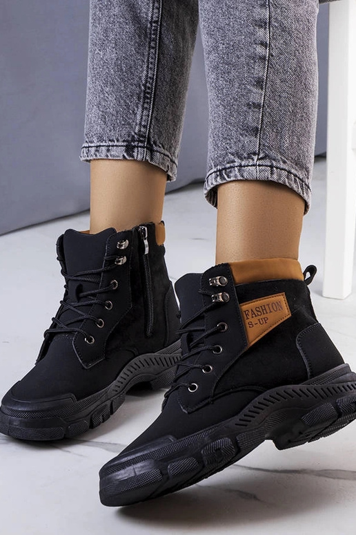 Czarne ocieplane botki Fordla