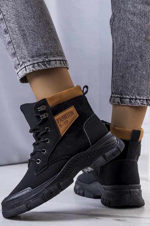 Czarne ocieplane botki Fordla