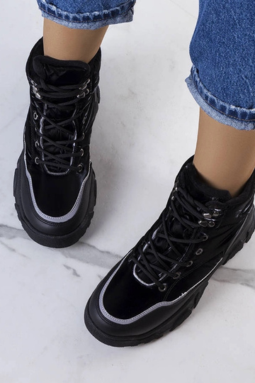 Czarne ocieplane botki Rimu