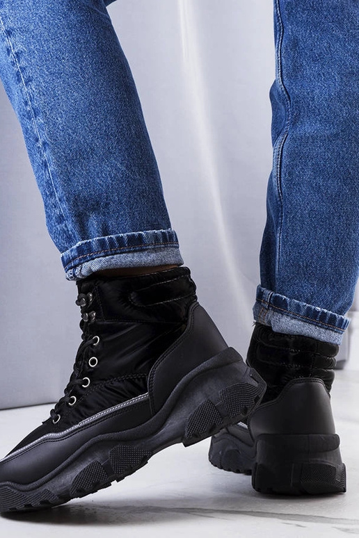 Czarne ocieplane botki Rimu