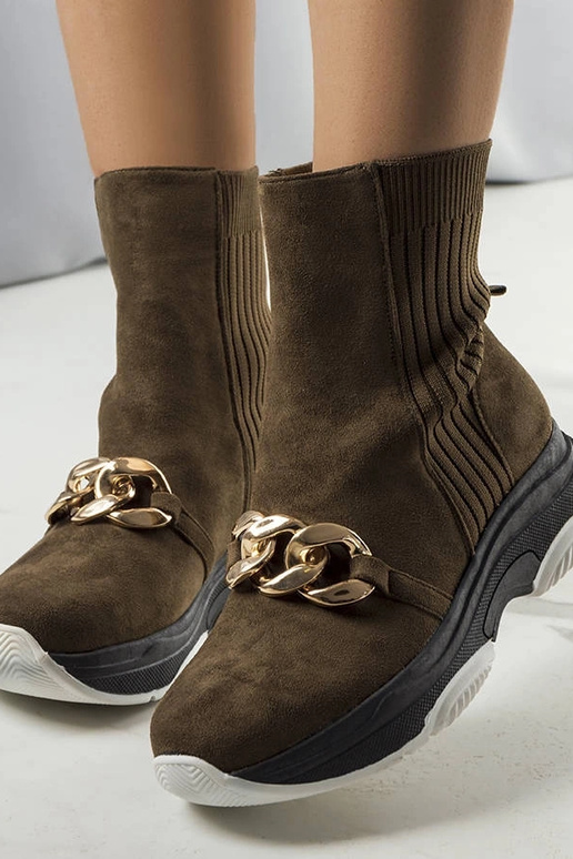 Black wedge heeled boots Etylioo