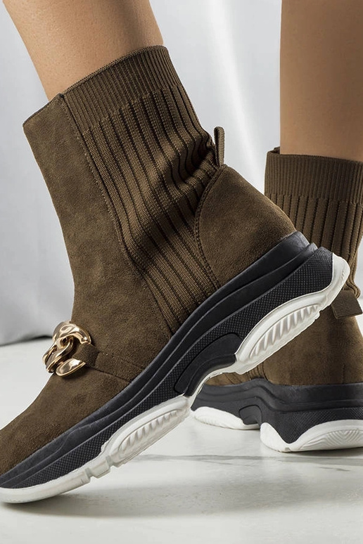 Black wedge heeled boots Etylioo