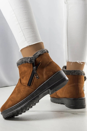 Grey snow boots with fur... 2