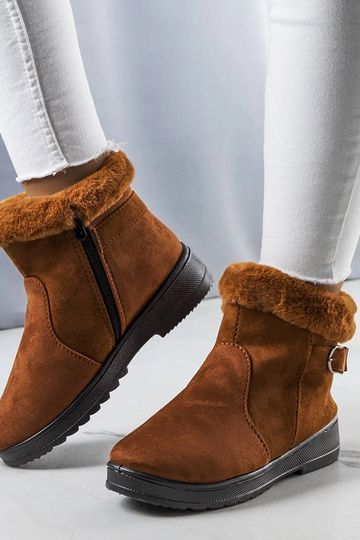 Grey snow boots with fur... 2
