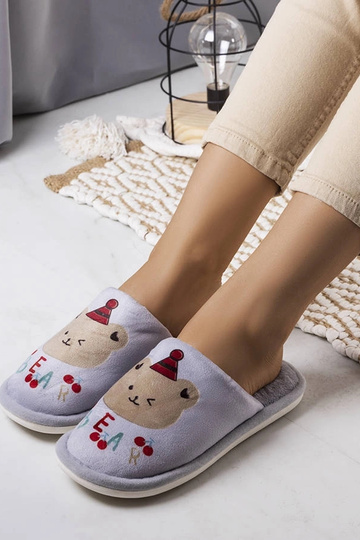 Black slippers with fur...